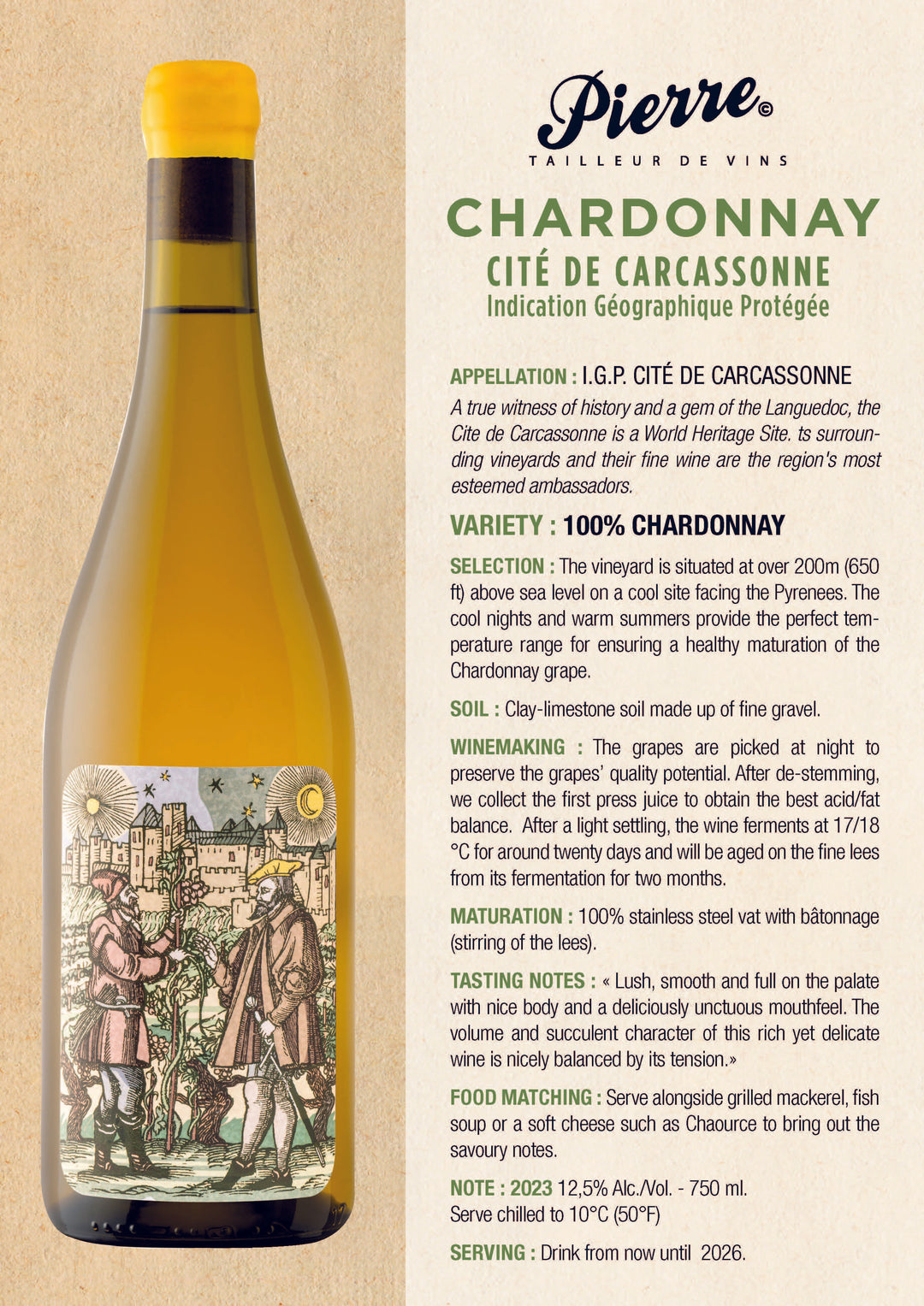 Pierre et Antonin Chardonnay I.G.P. Cité de Carcassonne